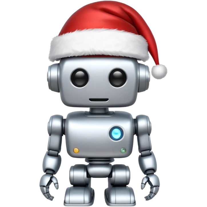 silver color robot a santa hat  emoji