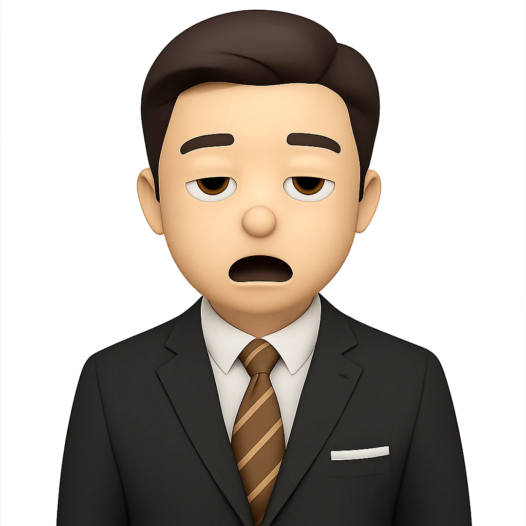 Make the background transparent, keep the bored facial expression and style as shown in the reference image. emoji