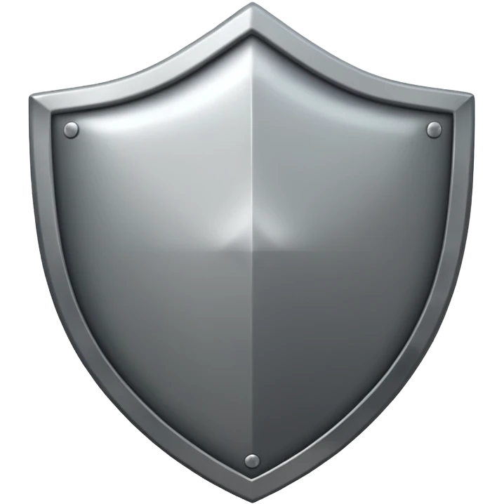 Steel gray shield with bicep flex icon emoji