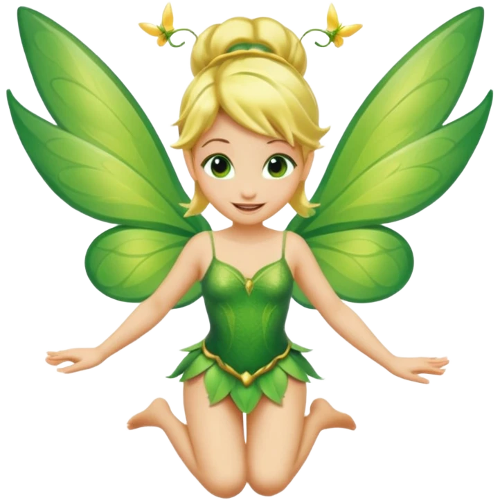 skeumorphic tinkerbell flying emoji
