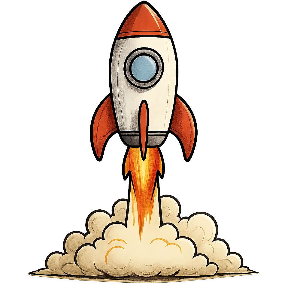 rocket ship blasting off emoji