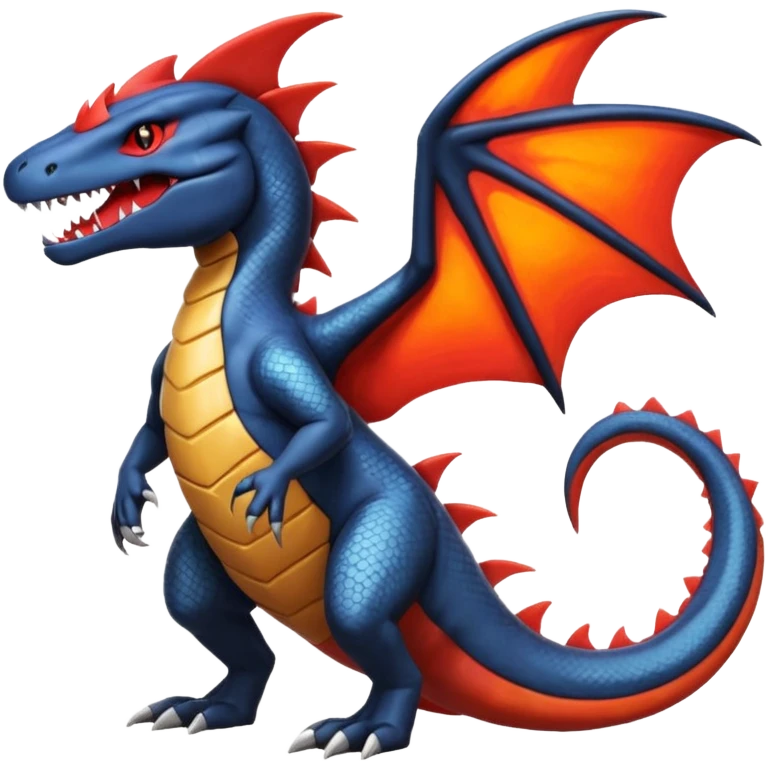Salandit-Salamence-Garchomp-Fakémon-hybrid-creature (full body)  emoji