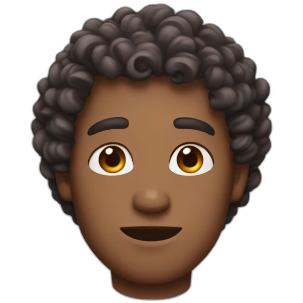 Man with curly hair and heart eyes emoji