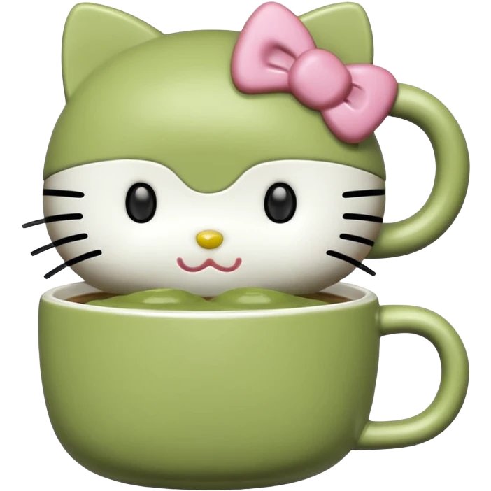Hello kitty with matcha emoji