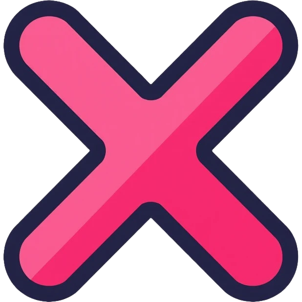 hot pink X mark, wrong symbol emoji
