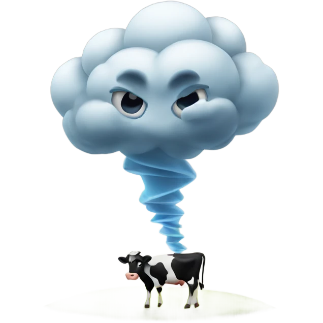 Tornado with cow emoji