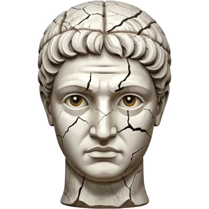 white cracked marble greek statue head emoji