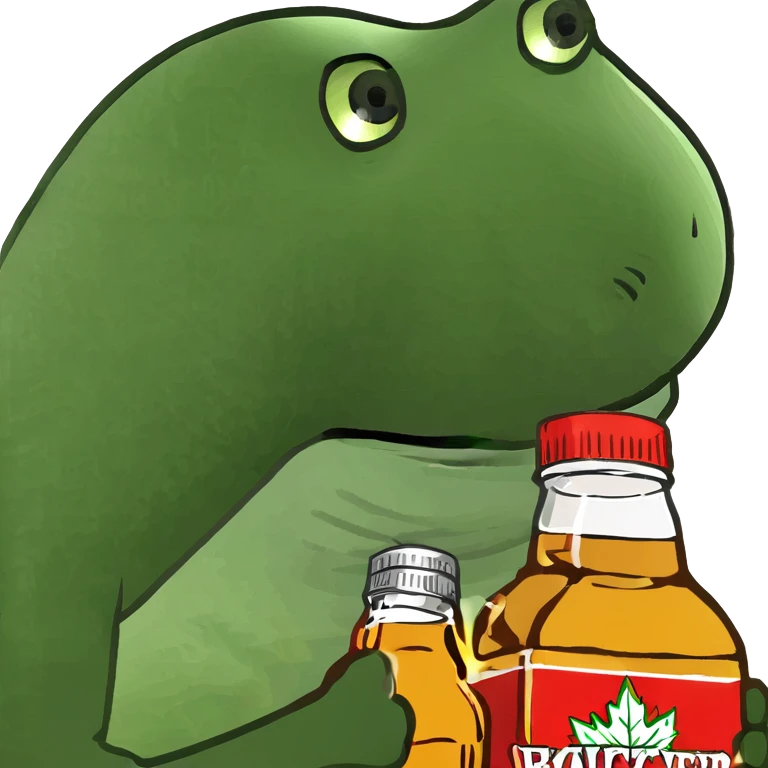 A Canadian playing hockey while holding maple syrup  emoji
