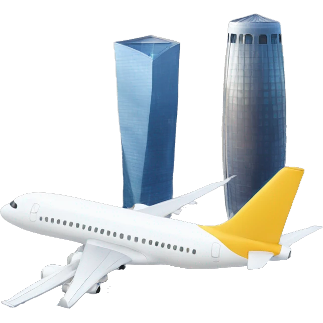 2 towers and a plane emoji