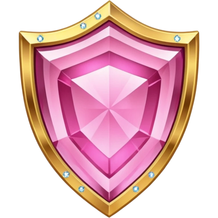 Pink crystal shield golden border emoji