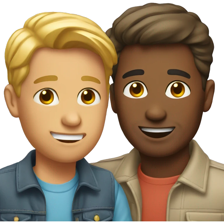 A gay couple one younger one older.  emoji