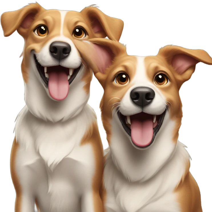 Dos happy emoji