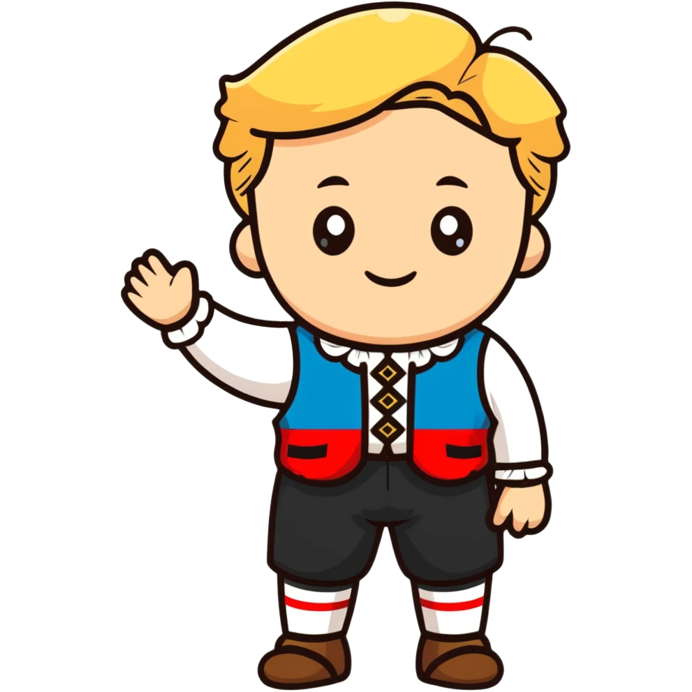 German in traditional Bavarian clothing shrugging emoji