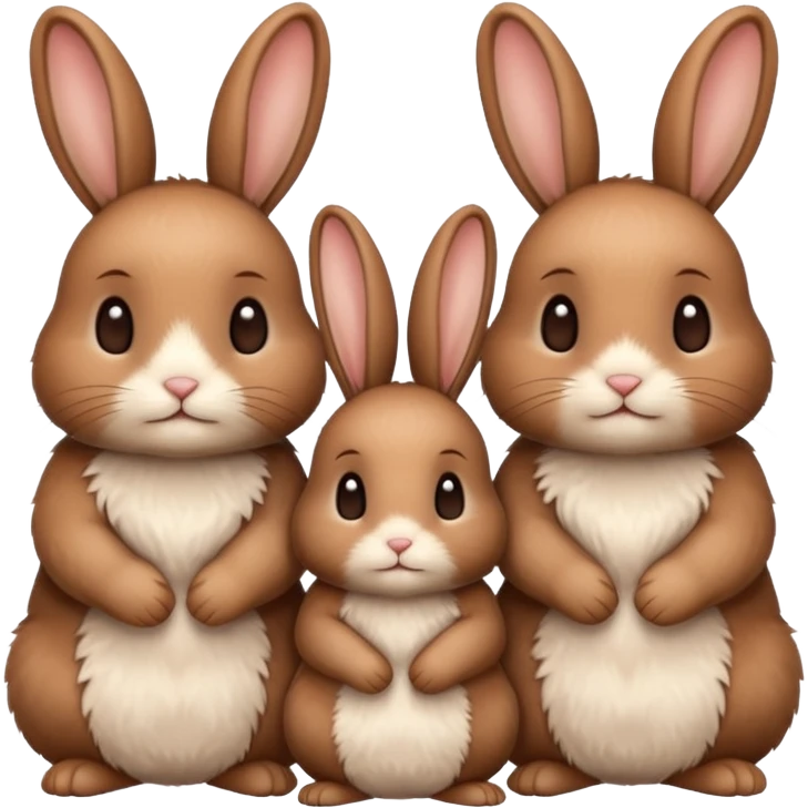 family of baby bunnies in line emoji