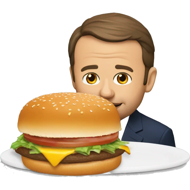 Macron qui mange un burger emoji