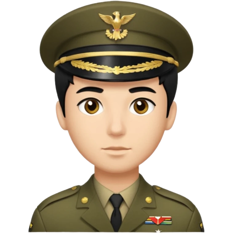 male soldier black hair style emoji