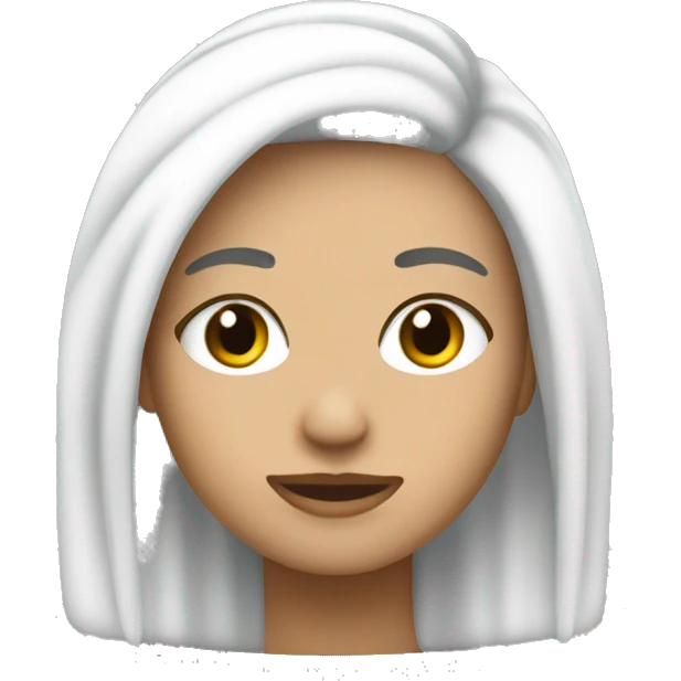 Emojis chica blanca con pelo largo mitad blanco y mitad negro emoji