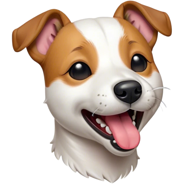 Cinematic Cute Yawning Jack Russell Terrier Portrait Emoji, Head tilted slightly with a dramatic, wide-open yawn, showcasing a compact, energetic form with floppy ears and sleepy, half-closed eyes, a slightly open mouth revealing gentle canine charm, Simplified yet irresistibly adorable features, highly detailed, glowing with a soft, cozy glow, high shine, relaxed yet expressive, stylized with a dash of whimsical canine ease, soft glowing outline, capturing the essence of a drowsy yet affectionate Jack Russell Terrier that appears ready to stretch out and yawn its way out of the screen! emoji