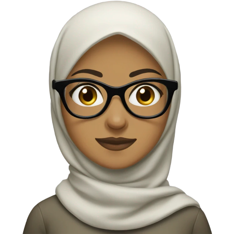 Hijabi girl with big black glasses emoji