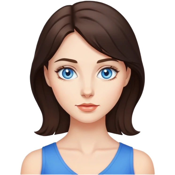 Brunette woman with blue eyes emoji