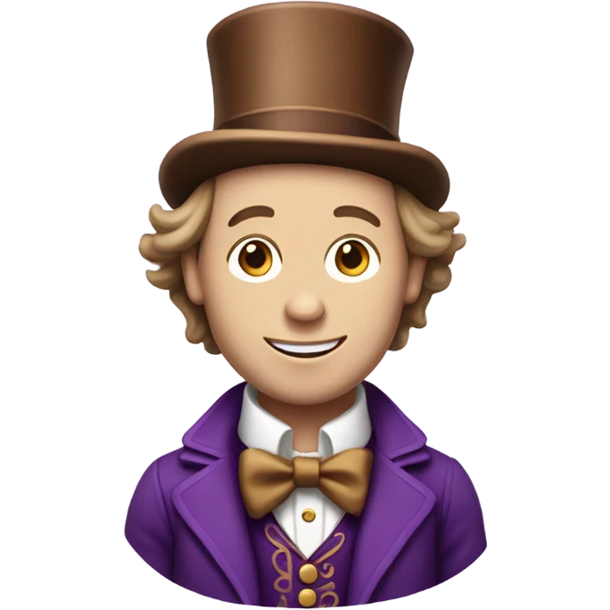 Willy wonka white skin brown hair emoji