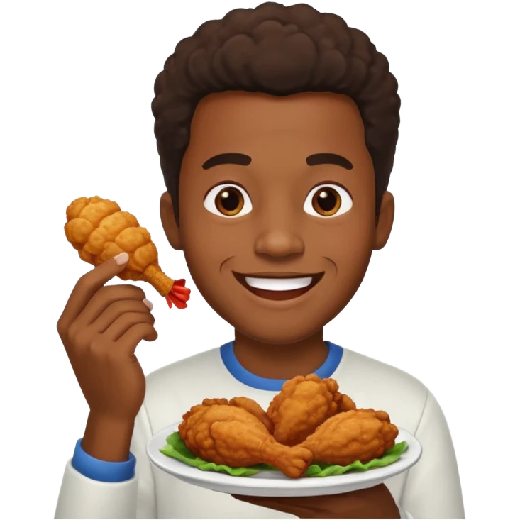 Black guy eating chicken emoji