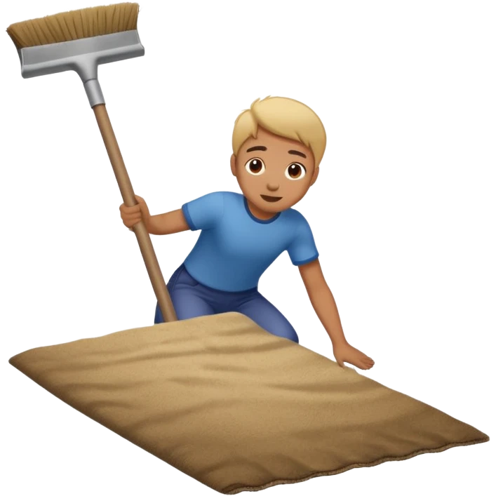 Lifting up a rug and sweeping  stuff under to hide things emoji