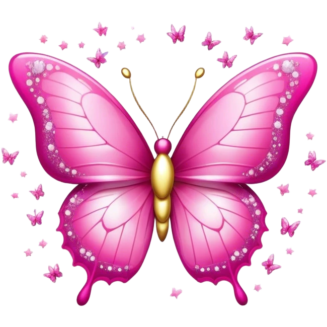 pink halo around pink butterfly with sparkles emoji  emoji