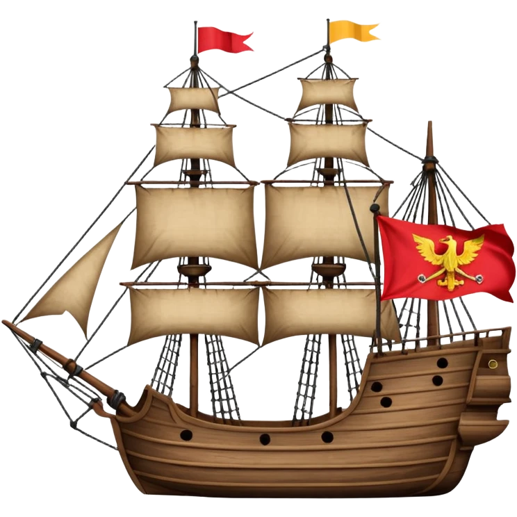 Batavia the Dutch East India Company ship with VOC flag emoji