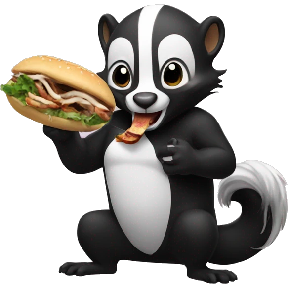 Skunk eating a Kebab emoji