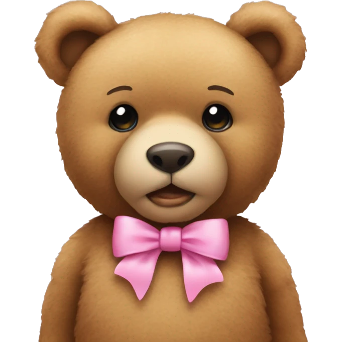 teddy bear wearing a pink bow emoji