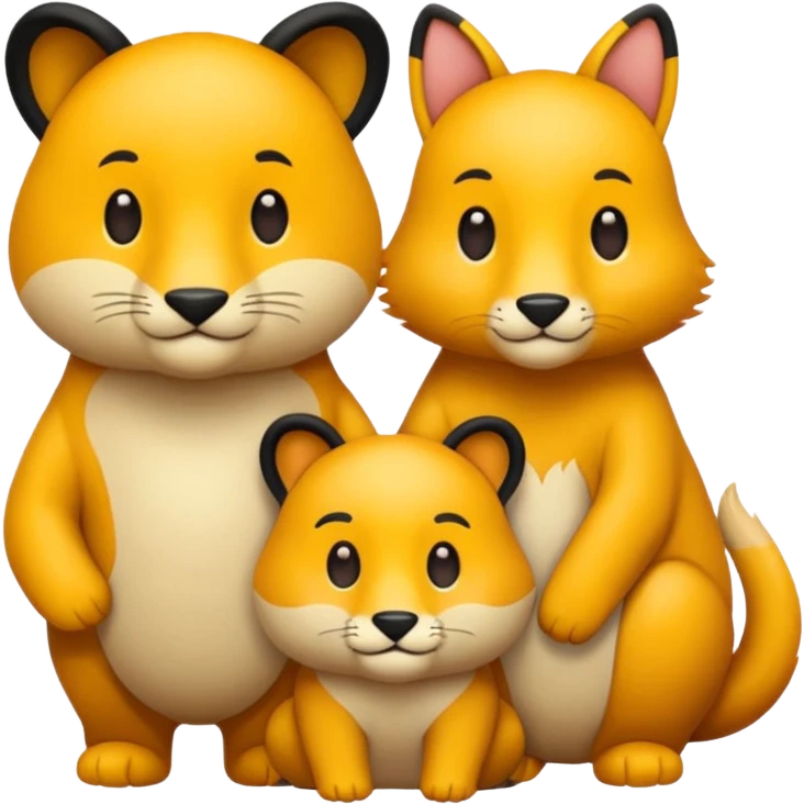 animal group with one male and two females emoji