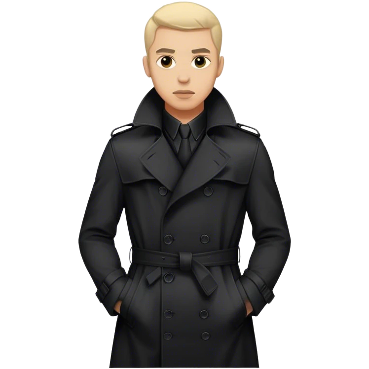 A man shadowy figure in a black trench coat emoji