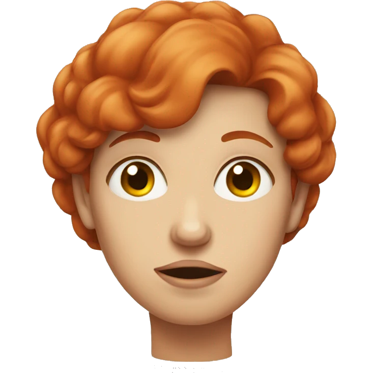 Red headed woman rolling her eyes emoji