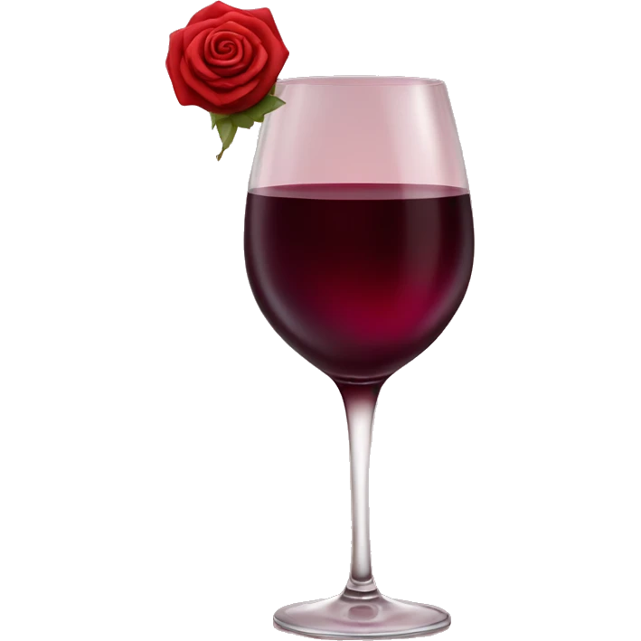 Red wine with rose emoji