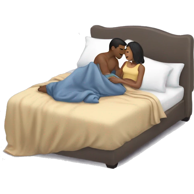 a boyfriend tucking in girlfriend with a kiss on her forhead and pulling the blanket  emoji