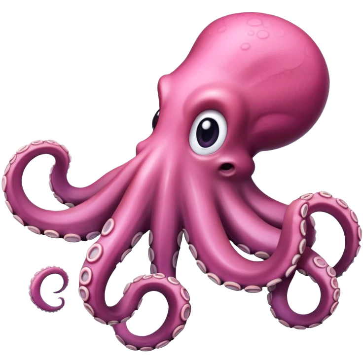 Octopus tentacle, pink, cutted emoji