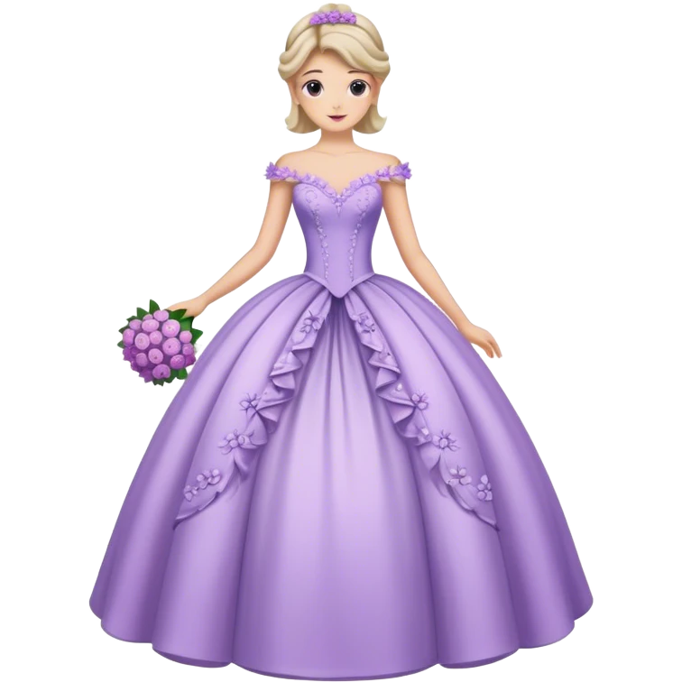 Lilac ball gown with flowers  emoji