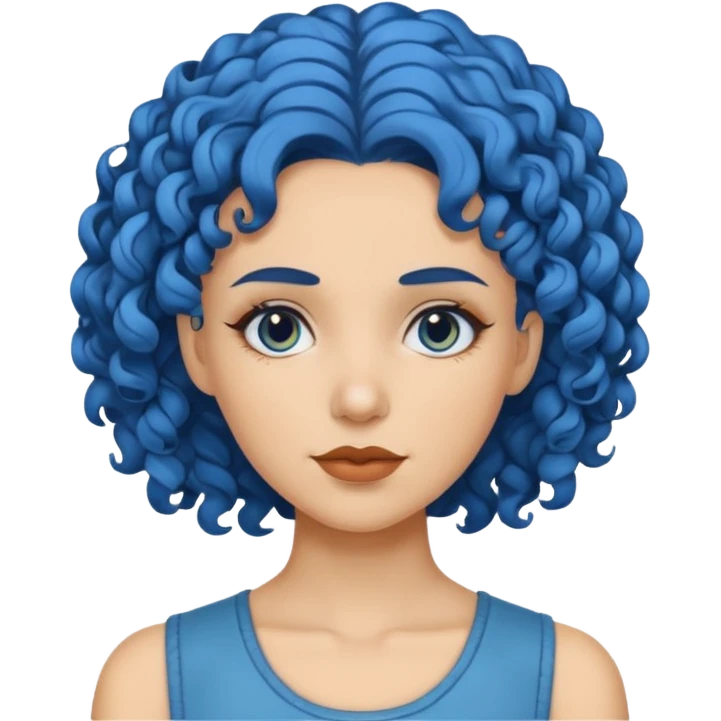 🧟‍♀️ faca uma mulher de cabelo cacheado azuis emoji