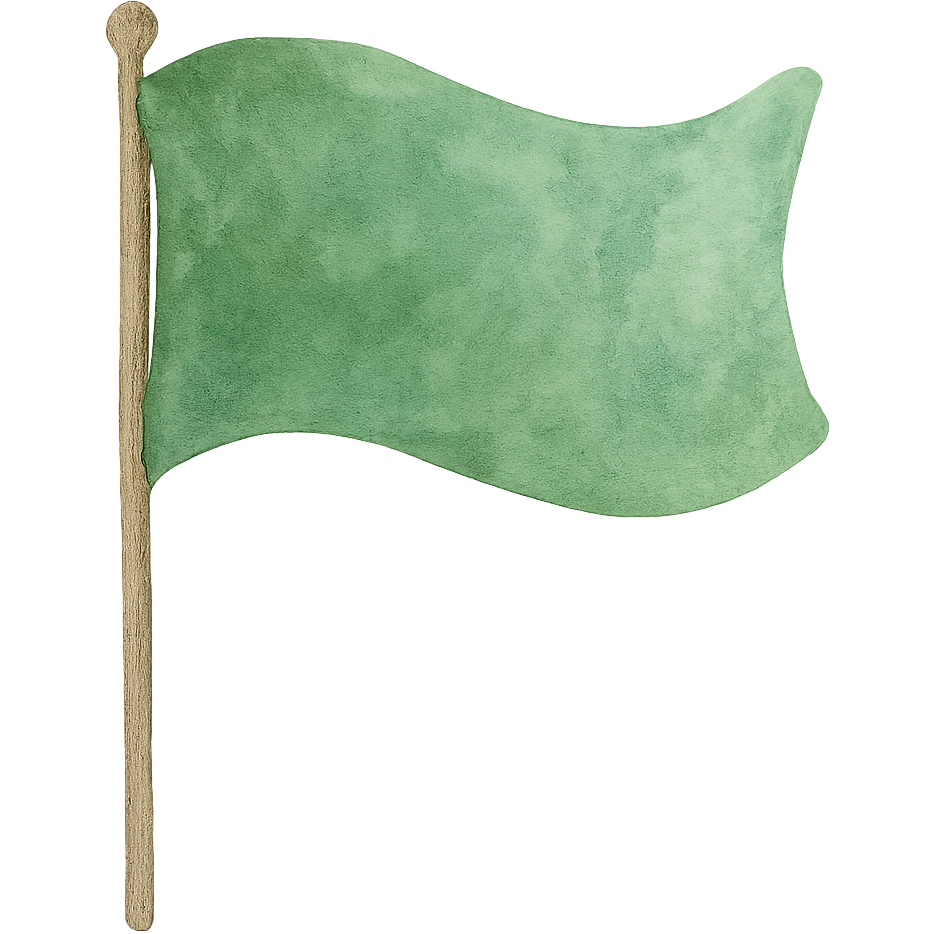 watercolor style green flag emoji