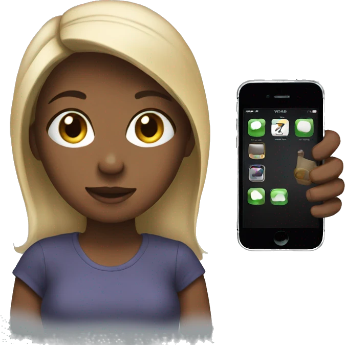 girl with iphone emoji