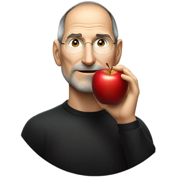 Steve jobs eating apple emoji