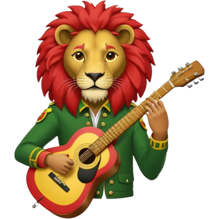 Bob Marley heraldic crest made with ethiopian colors emoji