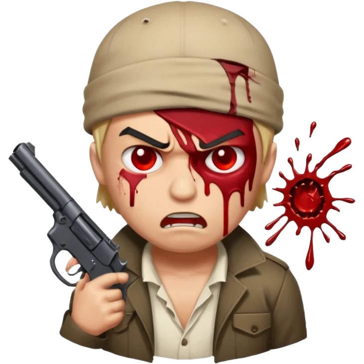 Shot bullet on his head gangsta emoji