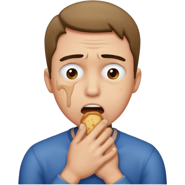 man choking himself emoji