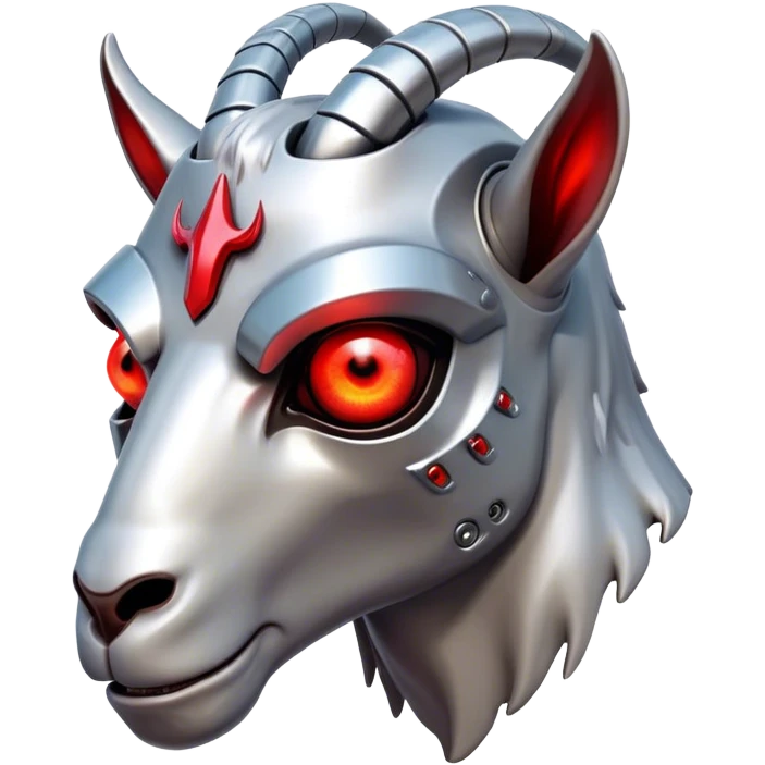 A Goat head in the terminator style emoji