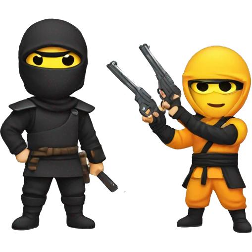 ninja and pistol emoji