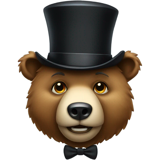 Bear wearing a top hat emoji