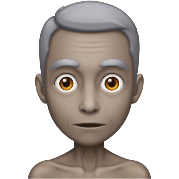 Mutant tall skinny gray realistic emoji