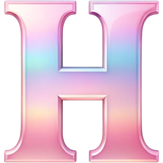 Iridescent pastel pink formal Font setting icon with letter H emoji